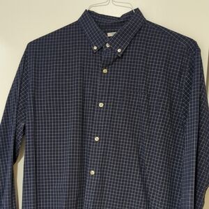 GAP Men's Dark Blue Grid Pattern Shirt